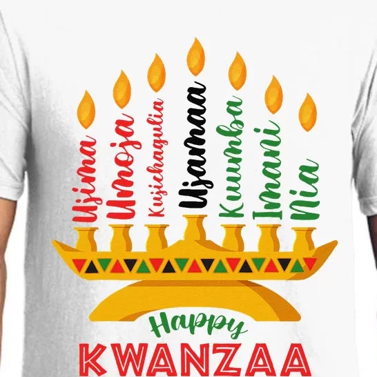 Funny Happy Kwanzaa Kinara Seven Candles Principles Of Kwanzaa Pajama Set