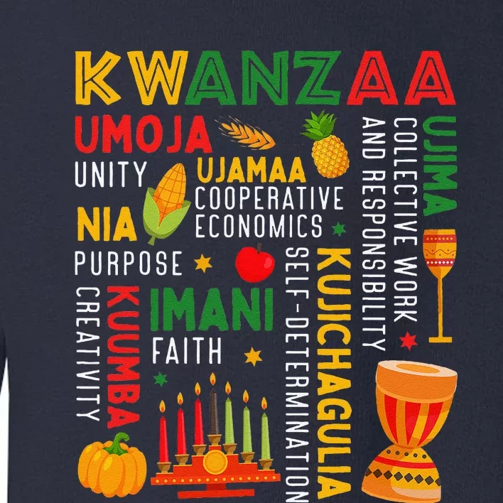 Funny Happy Kwanzaa Seven Principles Of Kwanzaa Toddler Sweatshirt