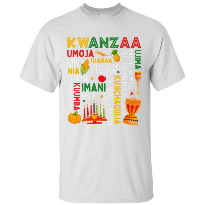 Funny Happy Kwanzaa Seven Principles Of Kwanzaa Tall T-Shirt