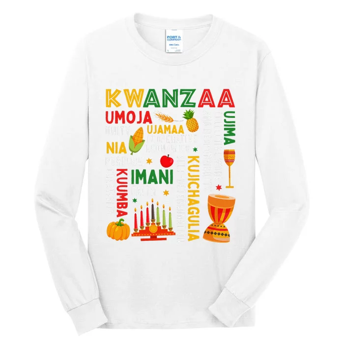 Funny Happy Kwanzaa Seven Principles Of Kwanzaa Tall Long Sleeve T-Shirt