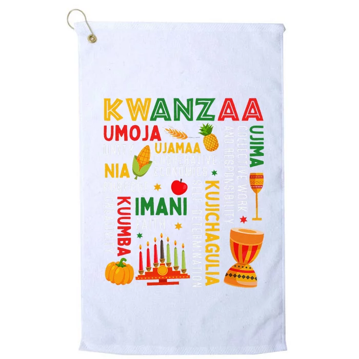 Funny Happy Kwanzaa Seven Principles Of Kwanzaa Platinum Collection Golf Towel