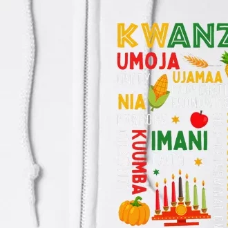 Funny Happy Kwanzaa Seven Principles Of Kwanzaa Full Zip Hoodie