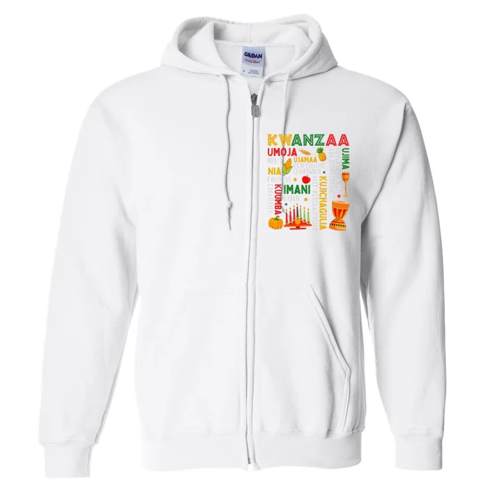 Funny Happy Kwanzaa Seven Principles Of Kwanzaa Full Zip Hoodie