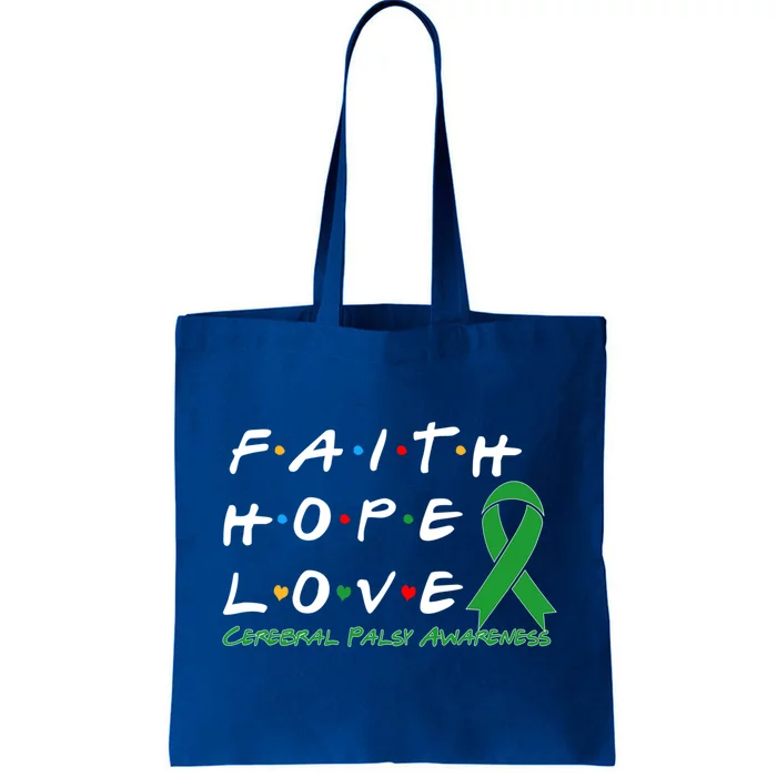 Faith Hope Love Cerebral Palsy Awareness Cool Gift Tote Bag