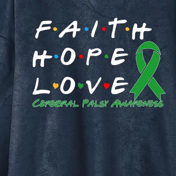 Faith Hope Love Cerebral Palsy Awareness Cool Gift Hooded Wearable Blanket