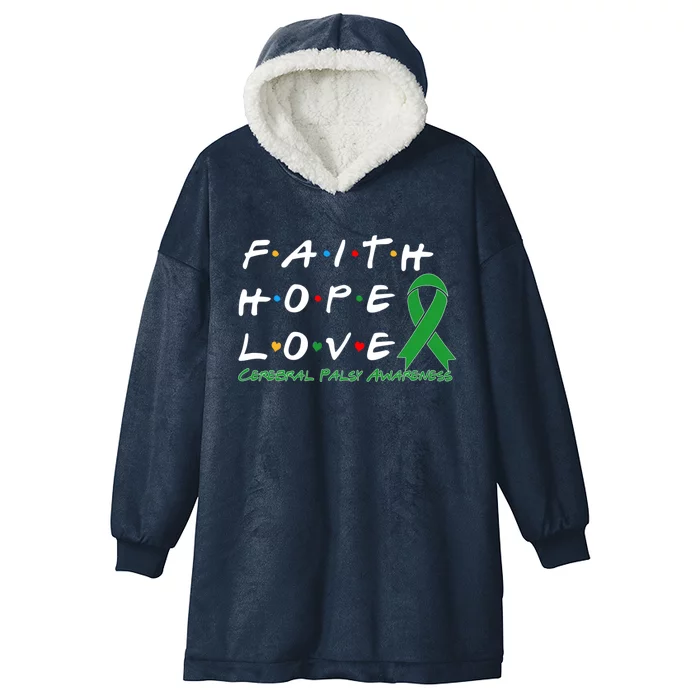 Faith Hope Love Cerebral Palsy Awareness Cool Gift Hooded Wearable Blanket