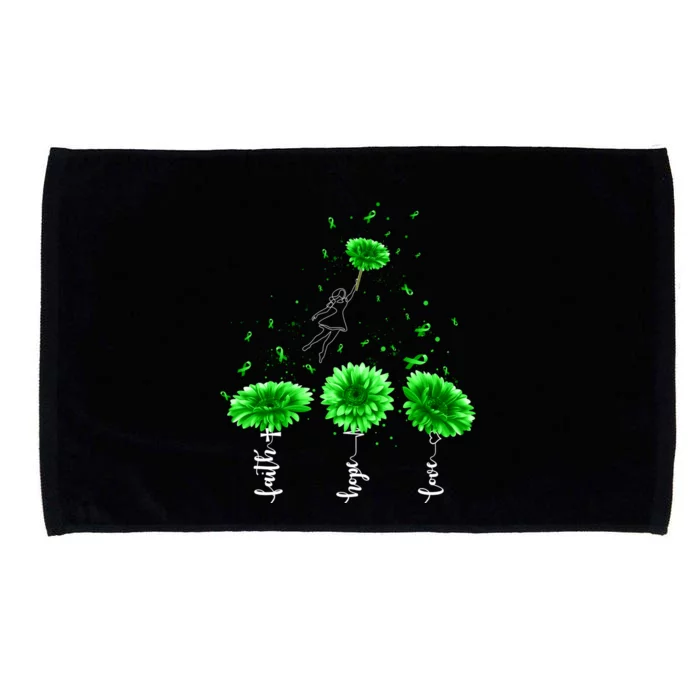 Faith Hope Love Green Sunflower Cerebral Palsy Awareness Cool Gift Microfiber Hand Towel