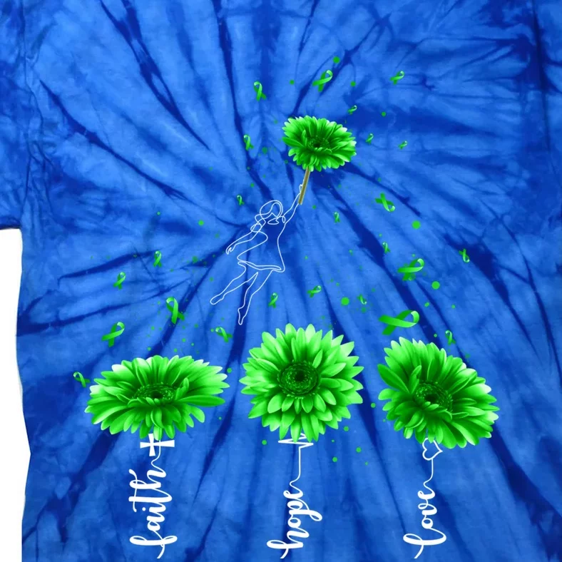 Faith Hope Love Green Sunflower Cerebral Palsy Awareness Cool Gift Tie-Dye T-Shirt