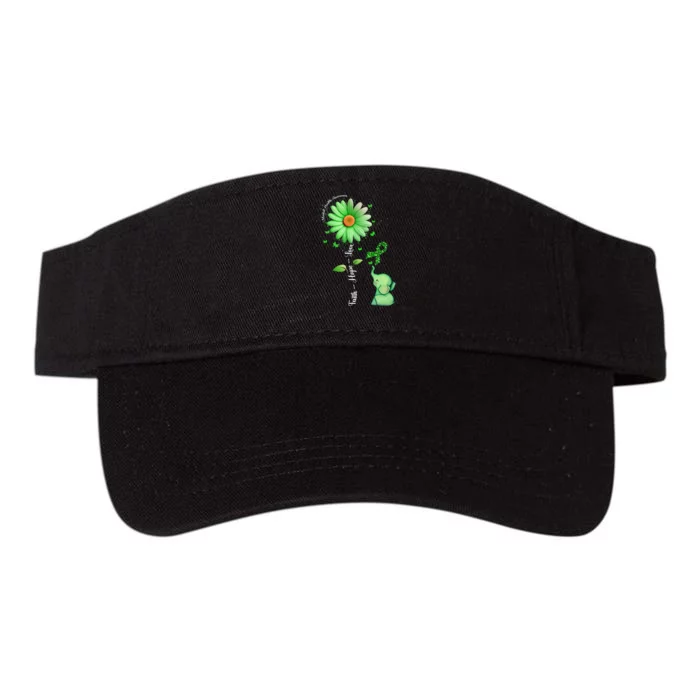 Faith Hope Love Sunflower Elephant Mental Health Awareness Valucap Bio-Washed Visor