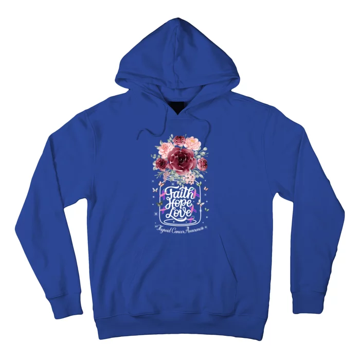 Faith Hope Love Thyroid Cancer Awareness Gift Survivor Gift Hoodie