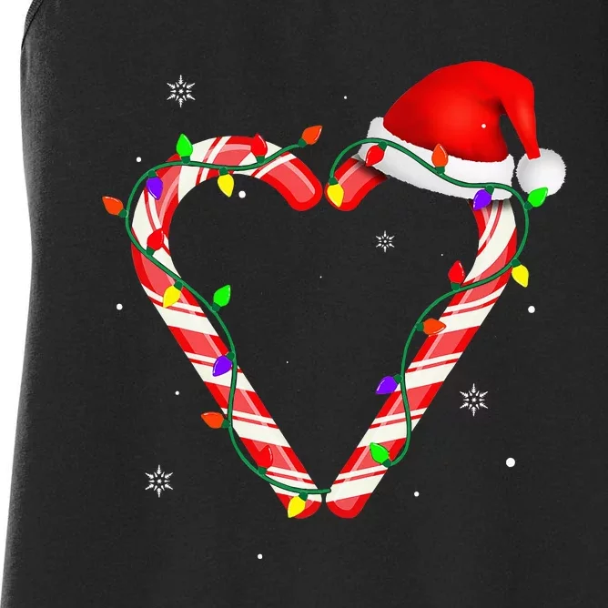 Festive Holiday Lights Family Matching Outfits Women's Racerback Tank