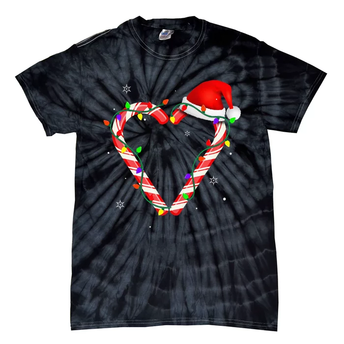 Festive Holiday Lights Family Matching Outfits Tie-Dye T-Shirt