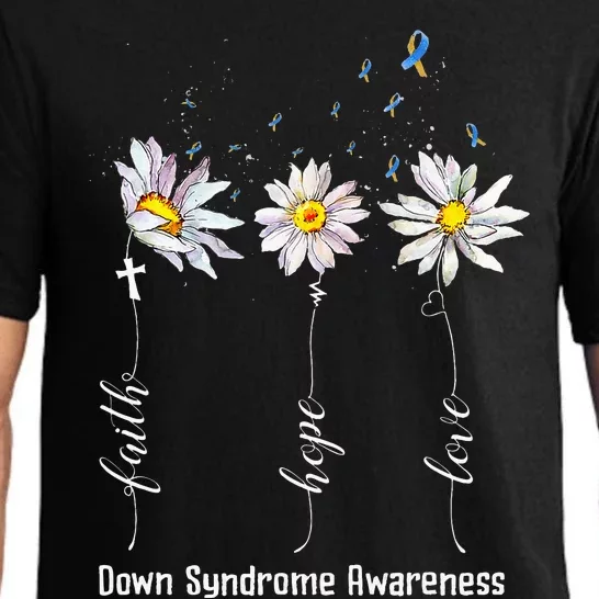 Faith Hope Love Down Syndrome Awareness Flower Pajama Set