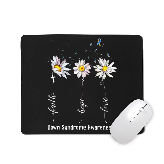 Faith Hope Love Down Syndrome Awareness Flower Mousepad