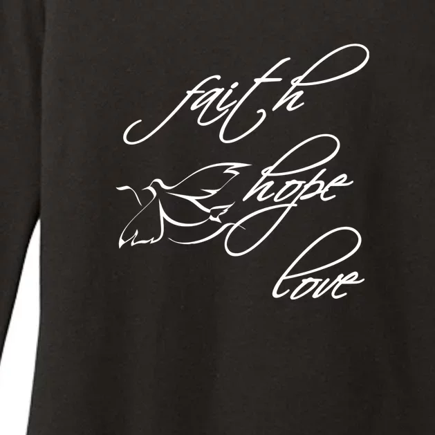 Faith Hope Love Spiritual Tee Womens CVC Long Sleeve Shirt