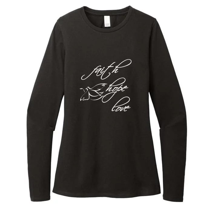 Faith Hope Love Spiritual Tee Womens CVC Long Sleeve Shirt