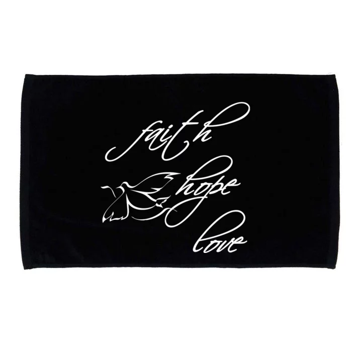 Faith Hope Love Spiritual Tee Microfiber Hand Towel