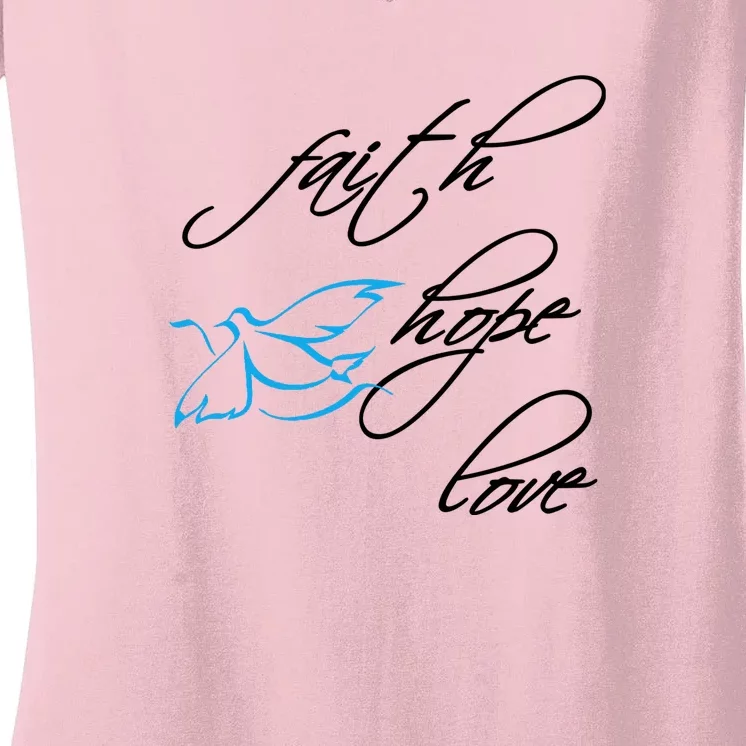 Faith Hope Love Spiritual Tee Women's V-Neck T-Shirt