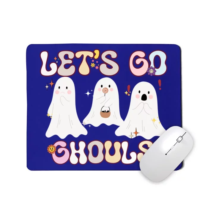 Funny Halloween Lets Go Ghouls Groovy Retro Cool Time Gift Mousepad