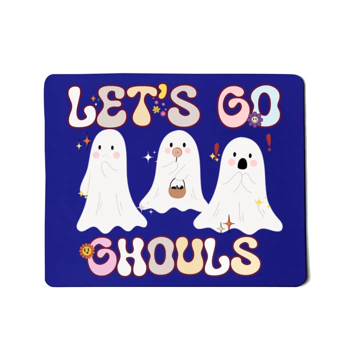 Funny Halloween Lets Go Ghouls Groovy Retro Cool Time Gift Mousepad