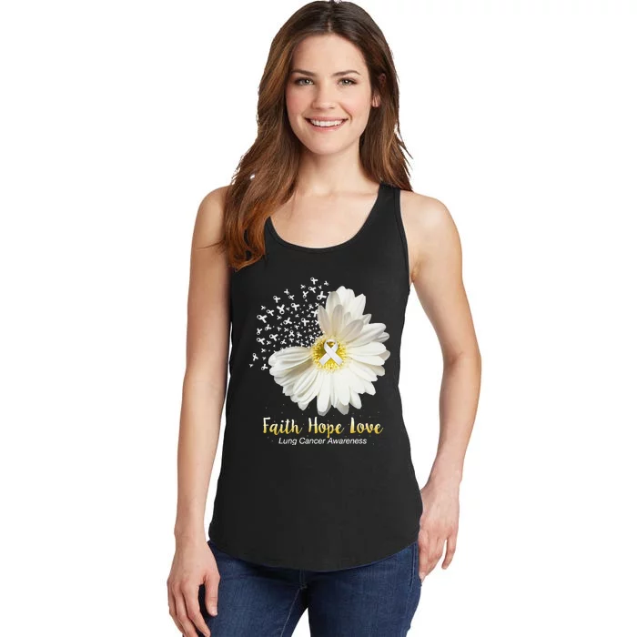 Faith Hope Love Lung Cancer Awareness Gifts Ladies Essential Tank