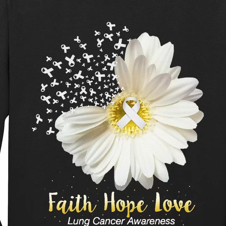 Faith Hope Love Lung Cancer Awareness Gifts Tall Long Sleeve T-Shirt