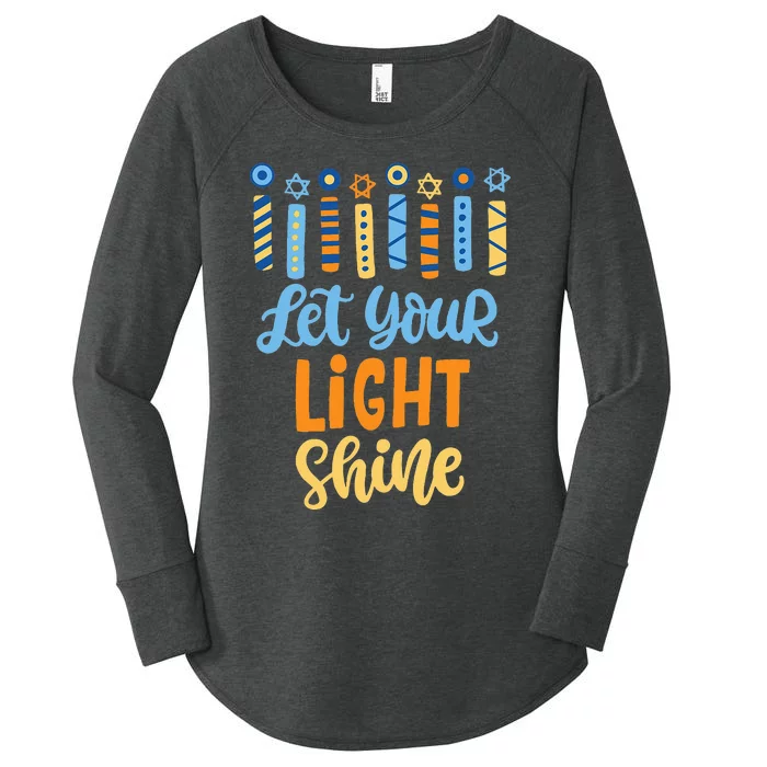 Funny Hanukkah Let Your Light Shine Menorah Women's Perfect Tri Tunic Long Sleeve Shirt