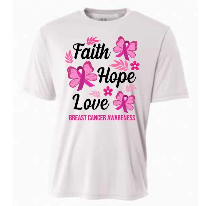 Faith Hope Love Breast Cancer Awareness Cooling Performance Crew T-Shirt