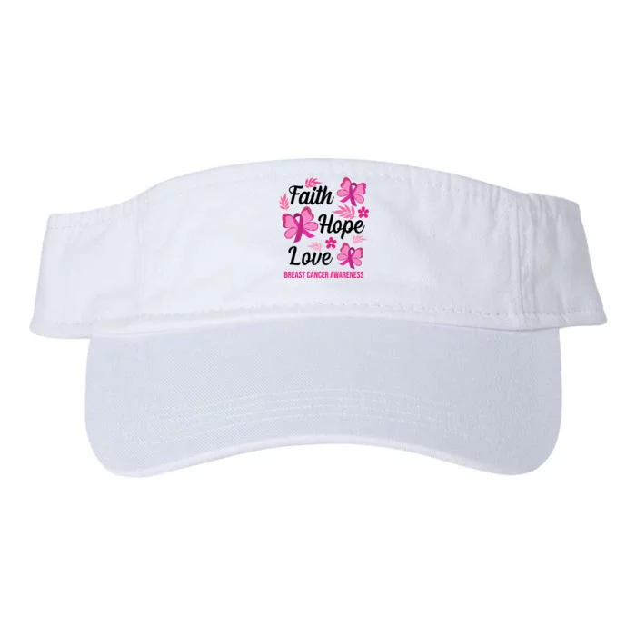 Faith Hope Love Breast Cancer Awareness Valucap Bio-Washed Visor