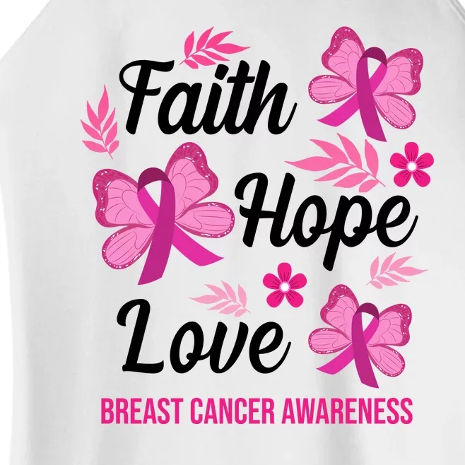 Faith Hope Love Breast Cancer Awareness Women’s Perfect Tri Rocker Tank