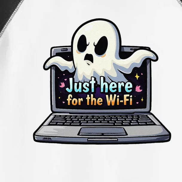 Funny Halloween Laptop Wifi Ghost Coffee Shop Computer Toddler Fine Jersey T-Shirt