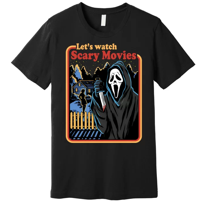 Funny Halloween Let’s Watch Scary Horror Movies Ghost Killer Premium T-Shirt