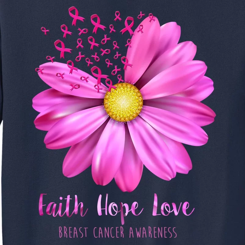 Faith Hope Love Breast Cancer Awareness Ribbon Floral Sweatshirt