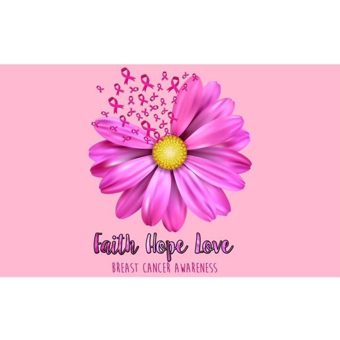 Faith Hope Love Breast Cancer Awareness Ribbon Floral Bumper Sticker