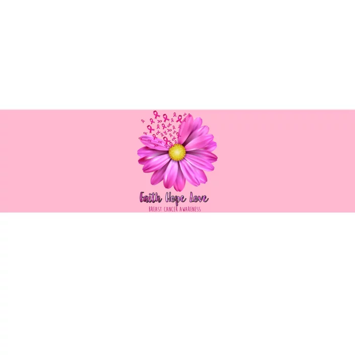 Faith Hope Love Breast Cancer Awareness Ribbon Floral Bumper Sticker