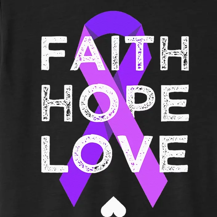 Faith Hope Love Purple Ribbon Testicular Cancer Awareness ChromaSoft Performance T-Shirt