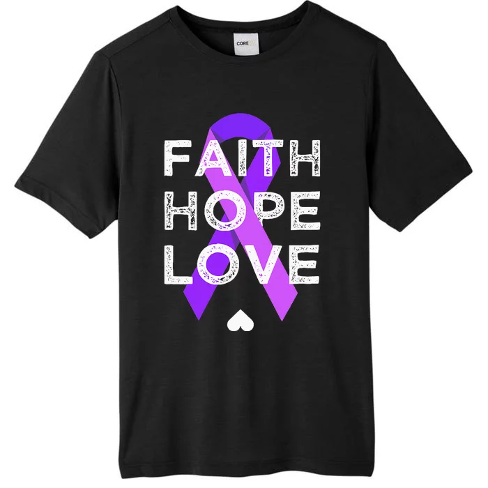 Faith Hope Love Purple Ribbon Testicular Cancer Awareness ChromaSoft Performance T-Shirt