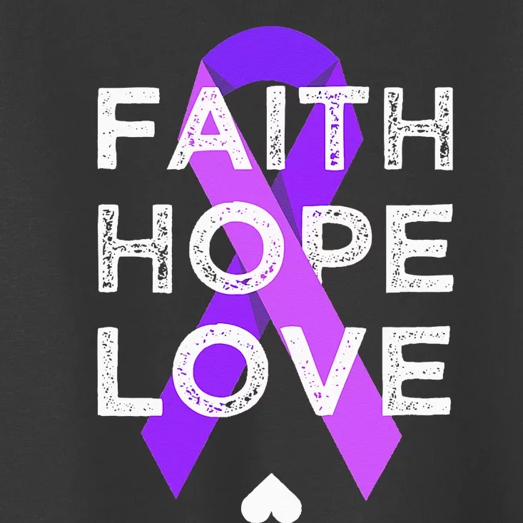 Faith Hope Love Purple Ribbon Testicular Cancer Awareness Toddler T-Shirt