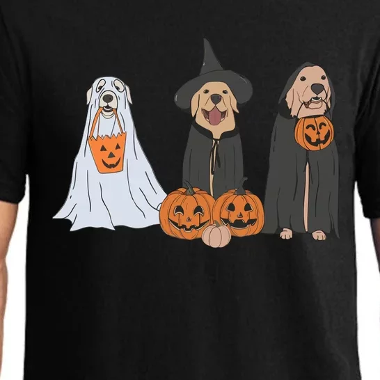 Funny Halloween Labrador Golden Retriever Ghost Dog Witch Pajama Set