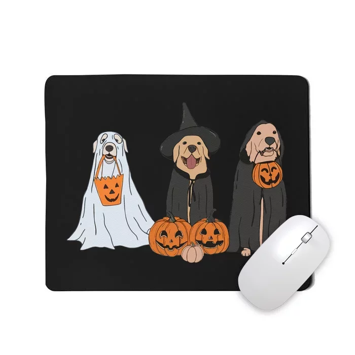 Funny Halloween Labrador Golden Retriever Ghost Dog Witch Mousepad