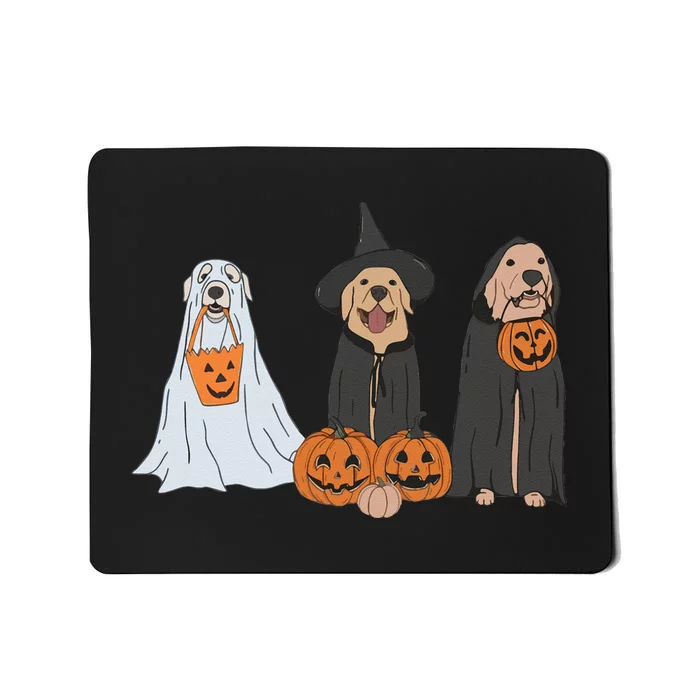 Funny Halloween Labrador Golden Retriever Ghost Dog Witch Mousepad