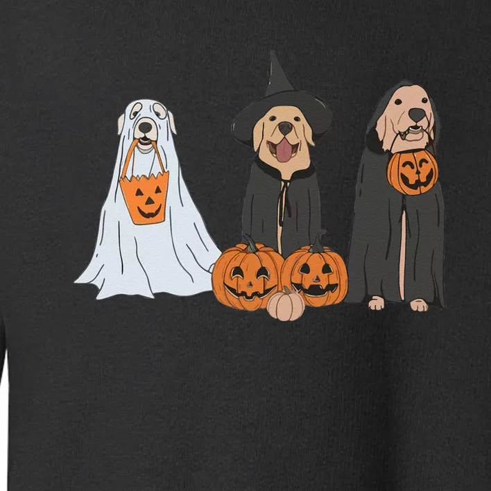 Funny Halloween Labrador Golden Retriever Ghost Dog Witch Toddler Sweatshirt