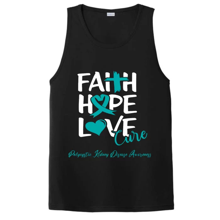 Faith Hope Love Polycystic Kidney Disease Awareness Performance Tank