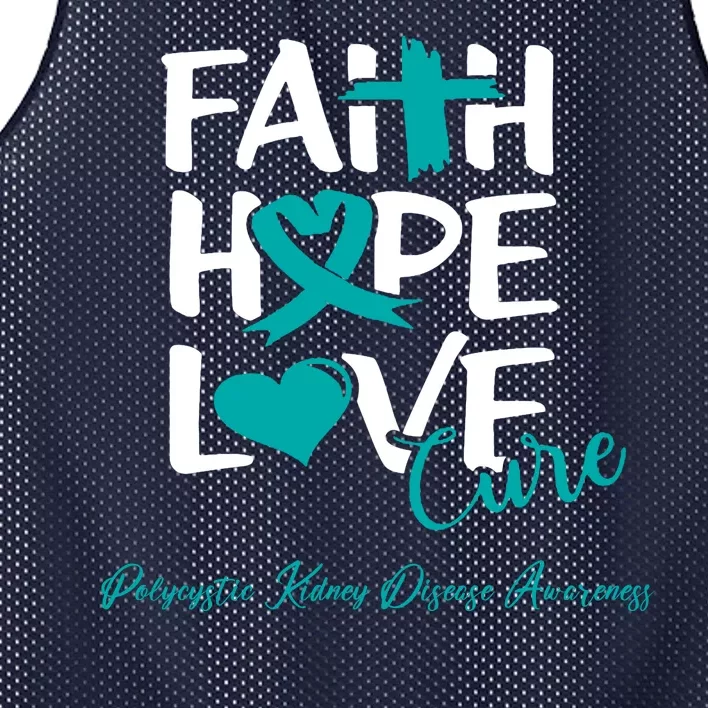 Faith Hope Love Polycystic Kidney Disease Awareness Mesh Reversible Basketball Jersey Tank