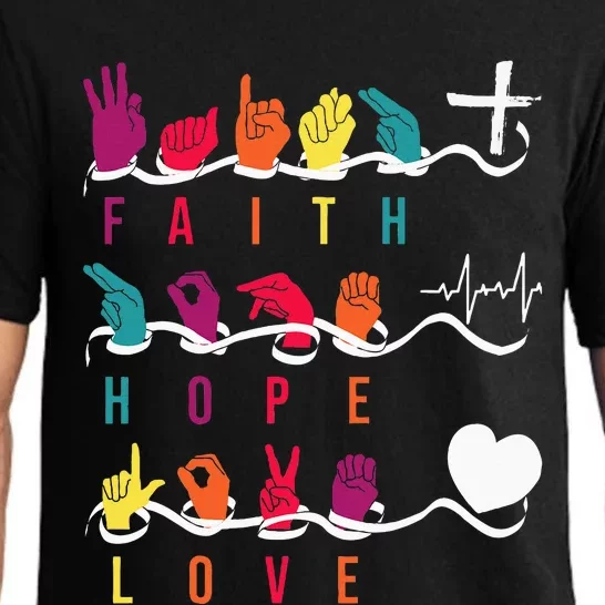 Faith Hope Love Asl American Sign Language Pajama Set