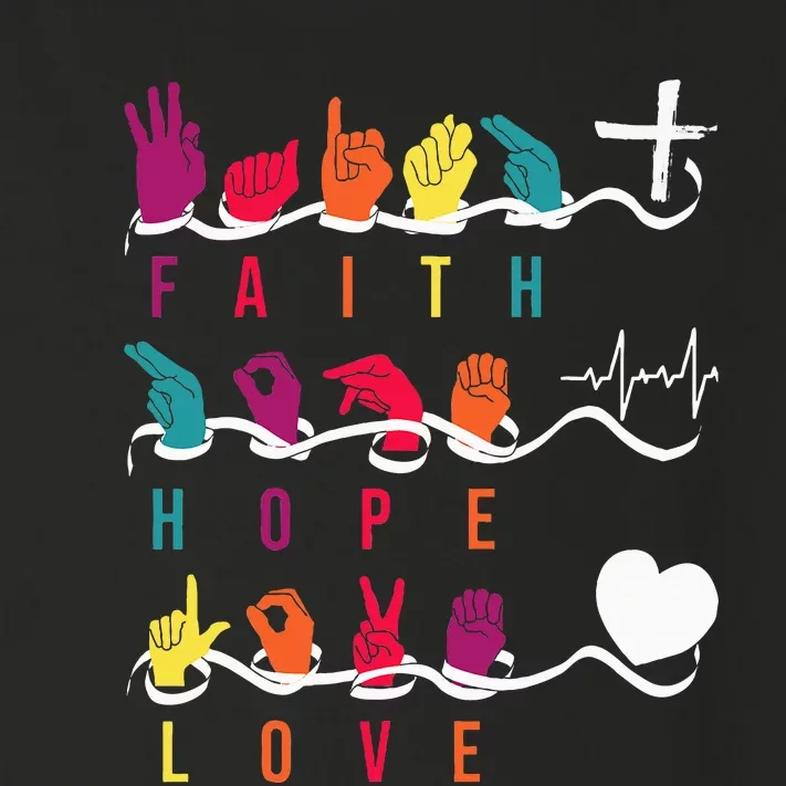 Faith Hope Love Asl American Sign Language Toddler Long Sleeve Shirt