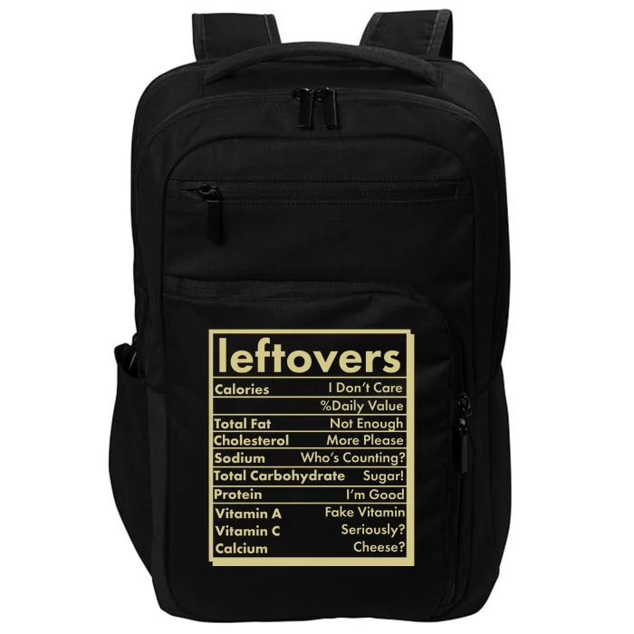 Funny Holiday Leftovers Nutrition Guide Impact Tech Backpack