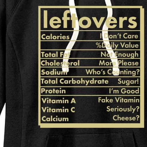 Funny Holiday Leftovers Nutrition Guide Women's Fleece Hoodie