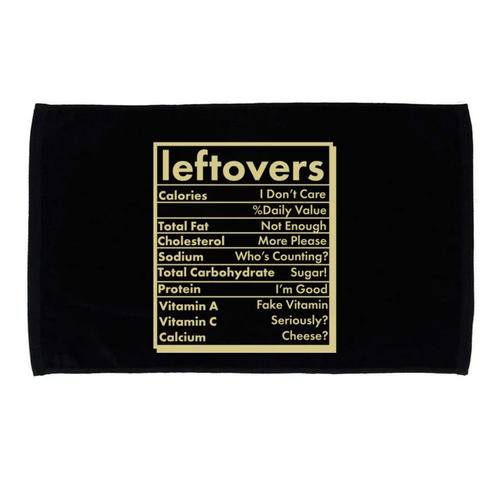 Funny Holiday Leftovers Nutrition Guide Microfiber Hand Towel