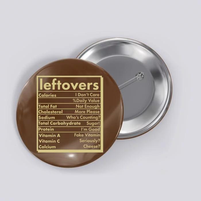 Funny Holiday Leftovers Nutrition Guide Button